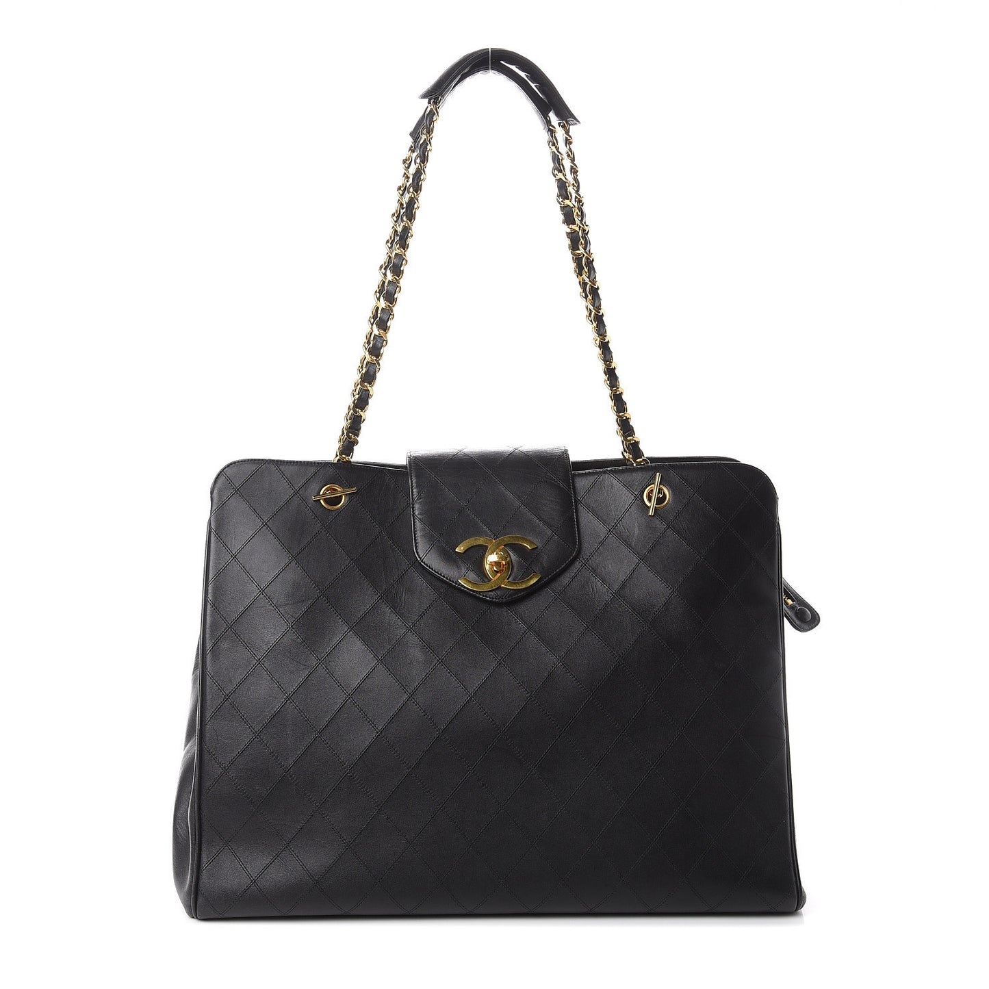 Calfskin Stitched XL Weekender Black