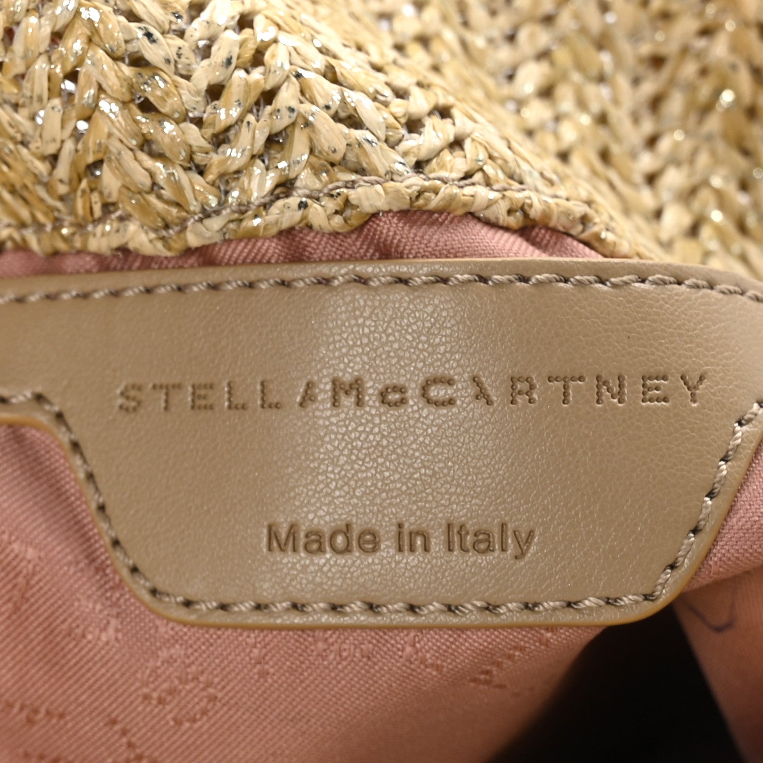 Stella McCartney Metallic Raffia Mini Falabella Tote Gold 6 of 8