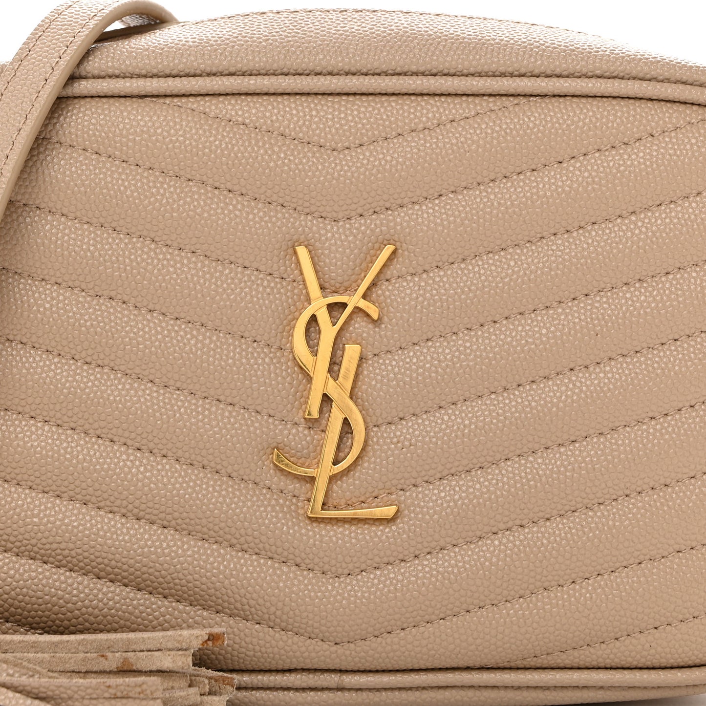 Grain De Poudre Matelasse Monogram Mini Lou Camera Bag Dark Beige