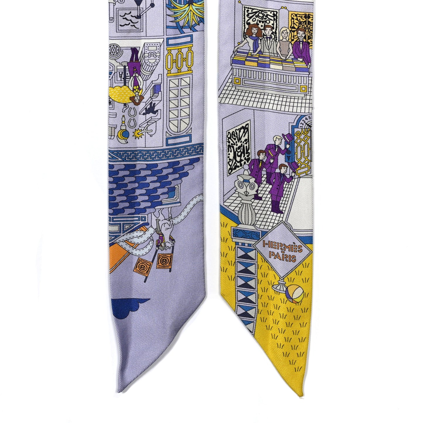 Silk La Maison des Carres Twilly Bleu Pale Jaune Vif