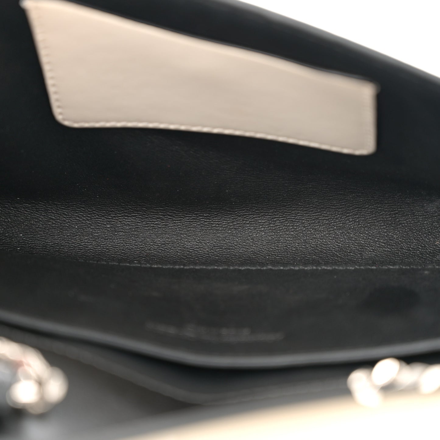 Calfskin Small Slash Bag Black White