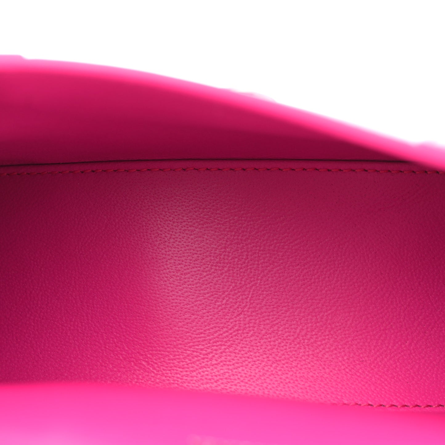 Shiny Box Calfskin Hourglass Top Handle Bag XS Acid Fuchsia