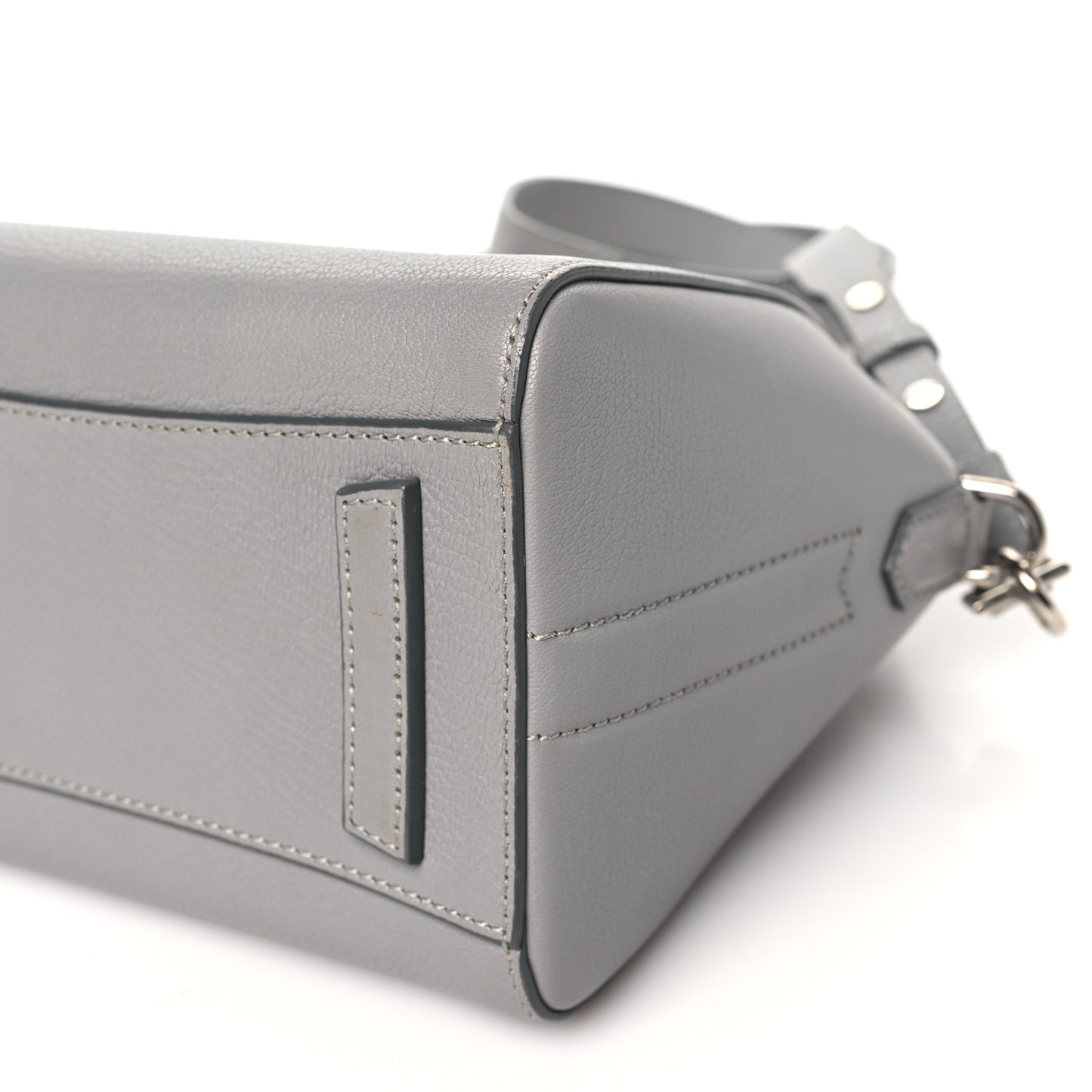 Sugar Goatskin Mini Antigona Pearl Grey