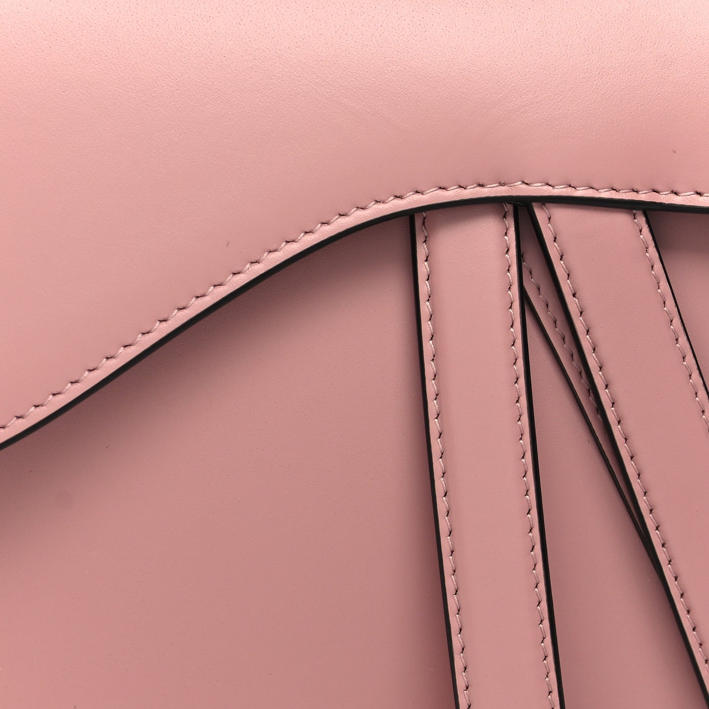 Smooth Calfskin Saddle Bag With Strap Antique Pink