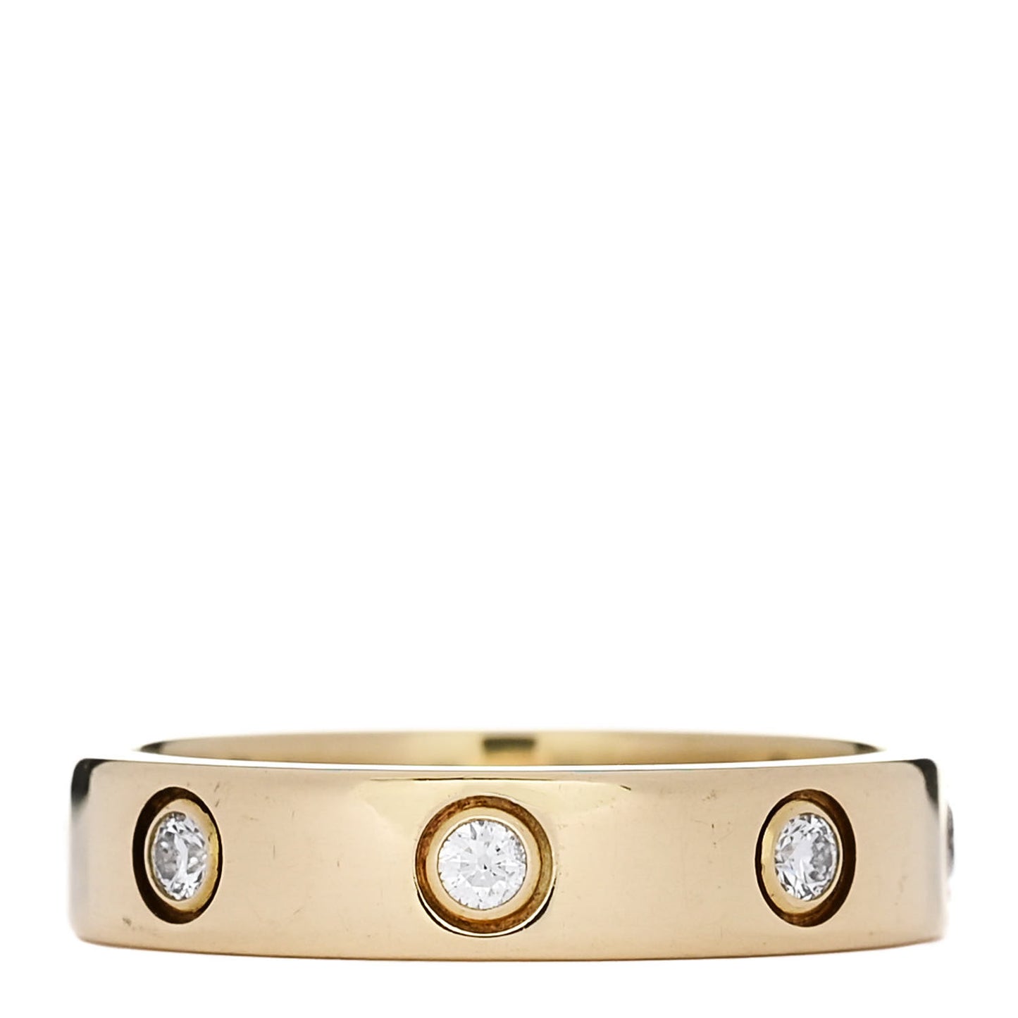 18K Yellow Gold 8 Diamond 4mm LOVE Wedding Band Ring 51 5.75