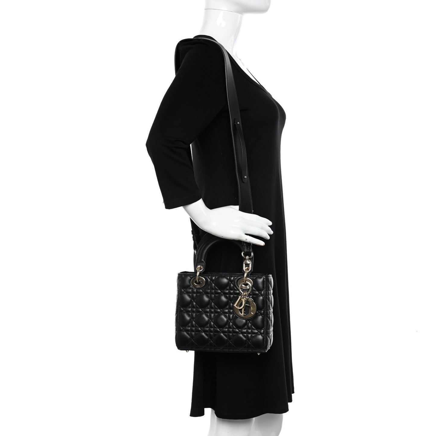 Lambskin Cannage Small My ABCDior Lady Dior Black