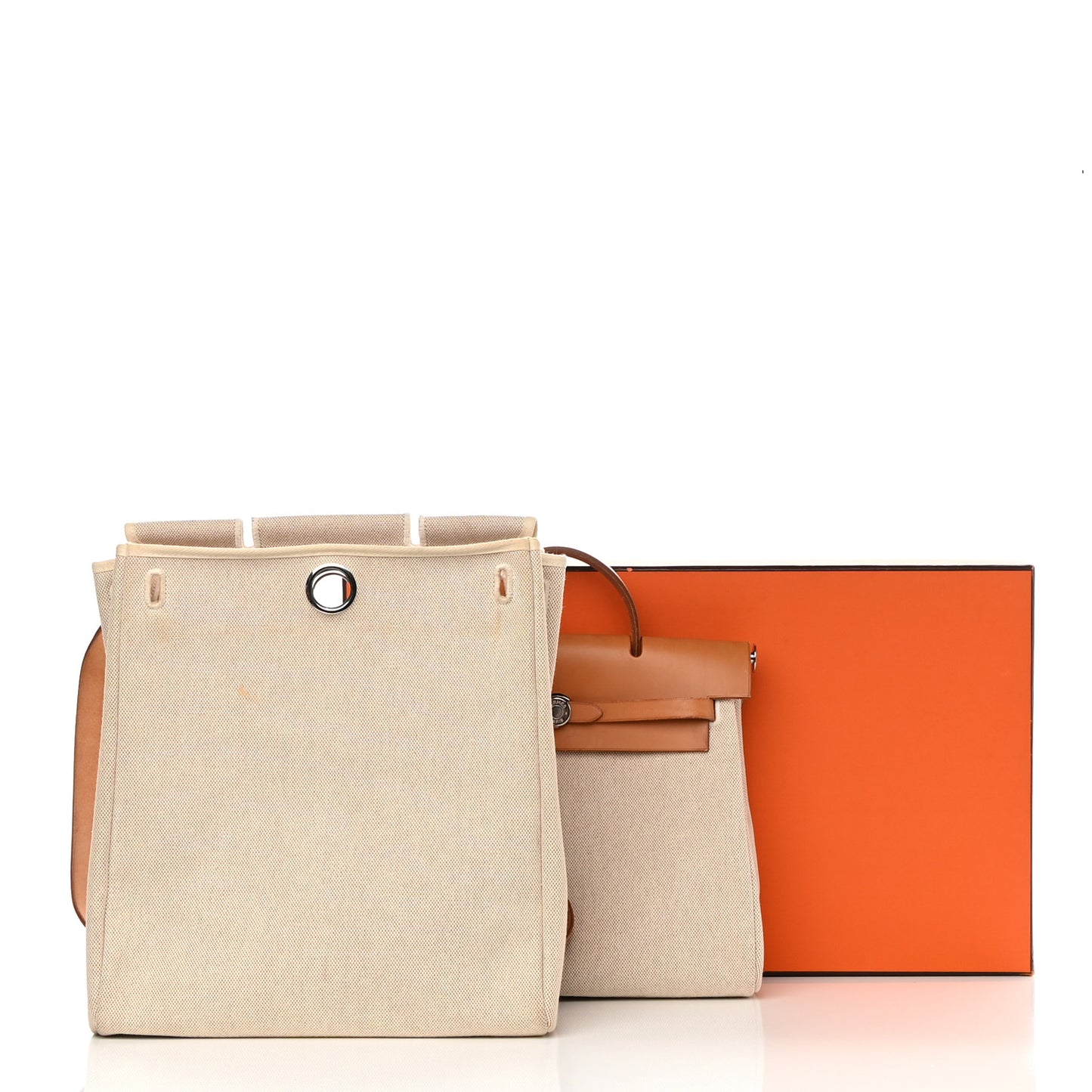 Toile Vache Calfskin Herbag 30 PM Backpack Natural