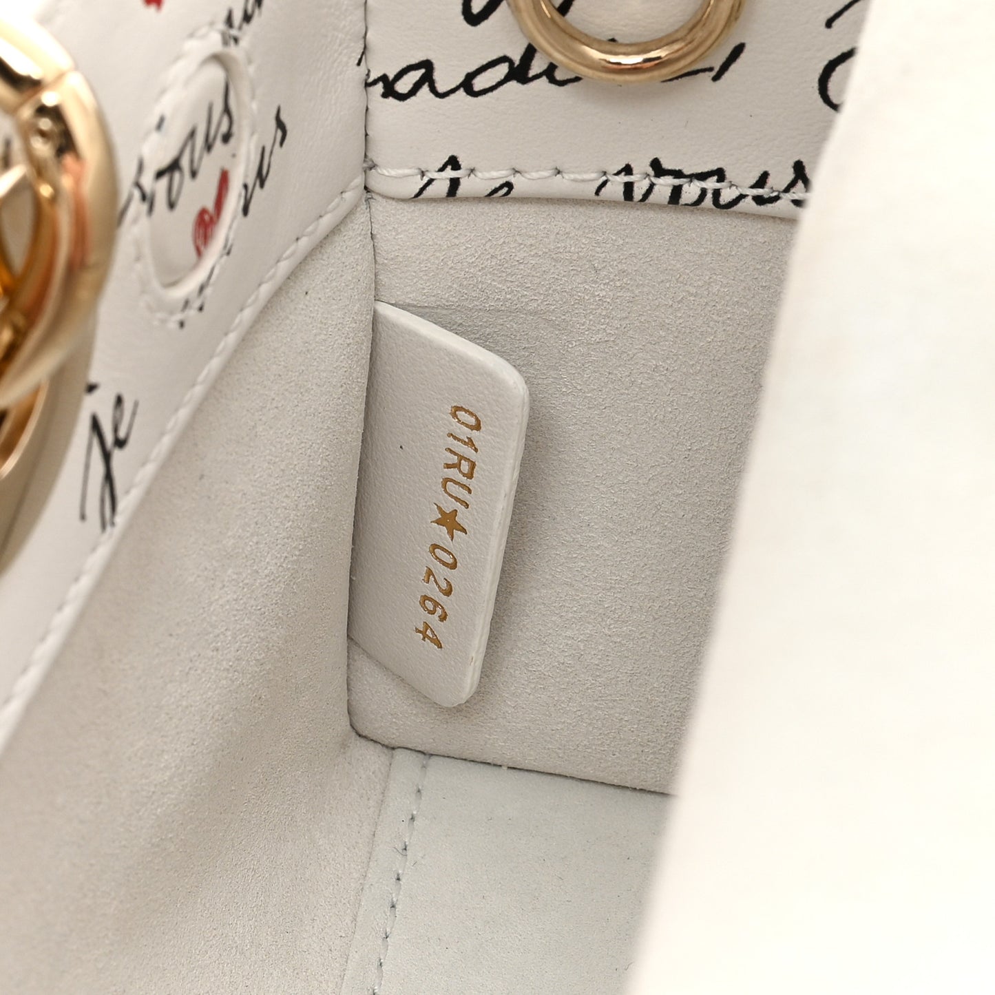 Calfskin Je Vous Adore Dioramour Small Lady D-Joy White Black Red