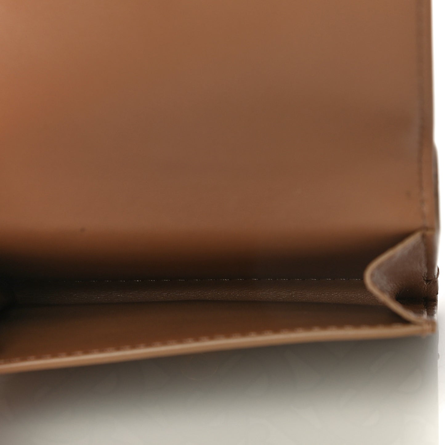 Grained Calfskin Monogram Double Flap Lark Wallet Beige