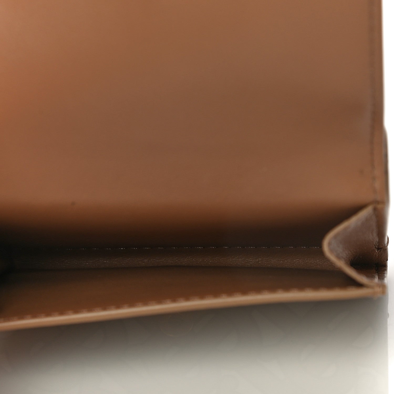 Burberry Grained Calfskin Monogram Double Flap Lark Wallet Beige 6 of 12