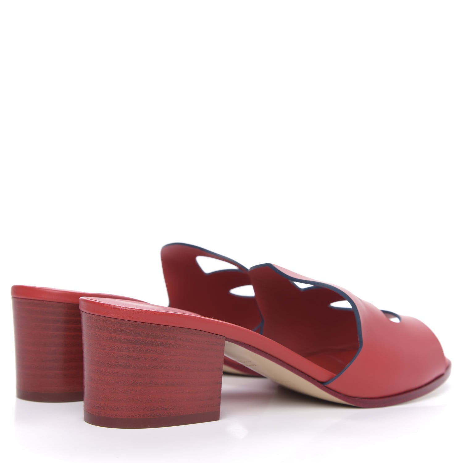 Hermes Raw Edged Calfskin Mona Sandals 39 Jasper Rouge 4 of 9