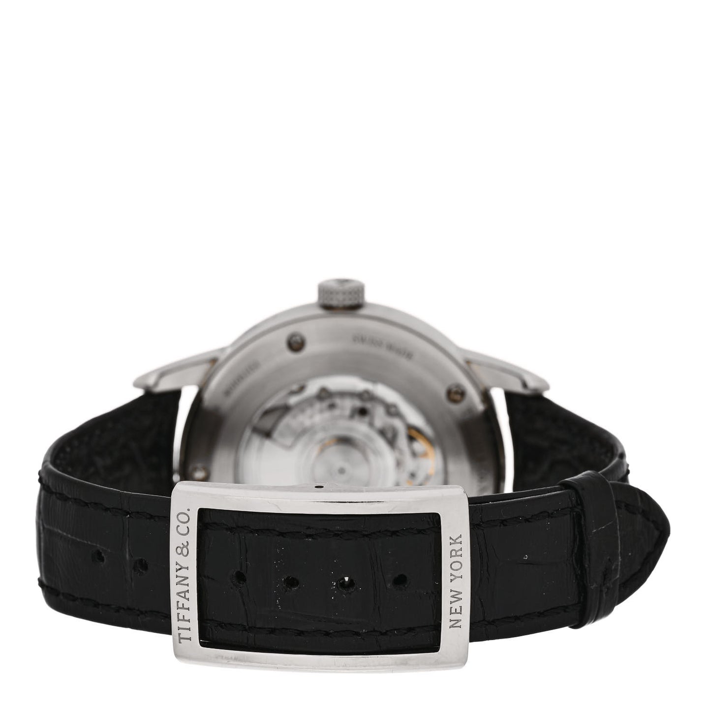 18K White Gold Alligator 40mm CT60 Chronograph Annual Calendar Automatic Watch Black