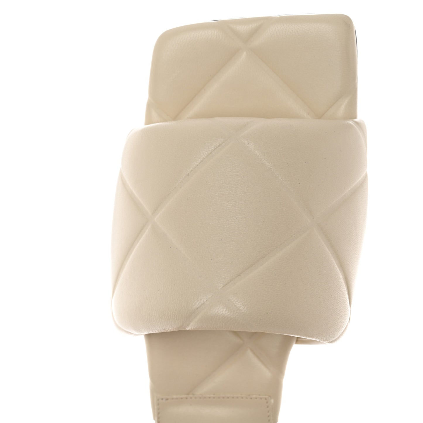 Nappa Quilted Rubber Lido Flat Sandals 38.5 Sea Salt