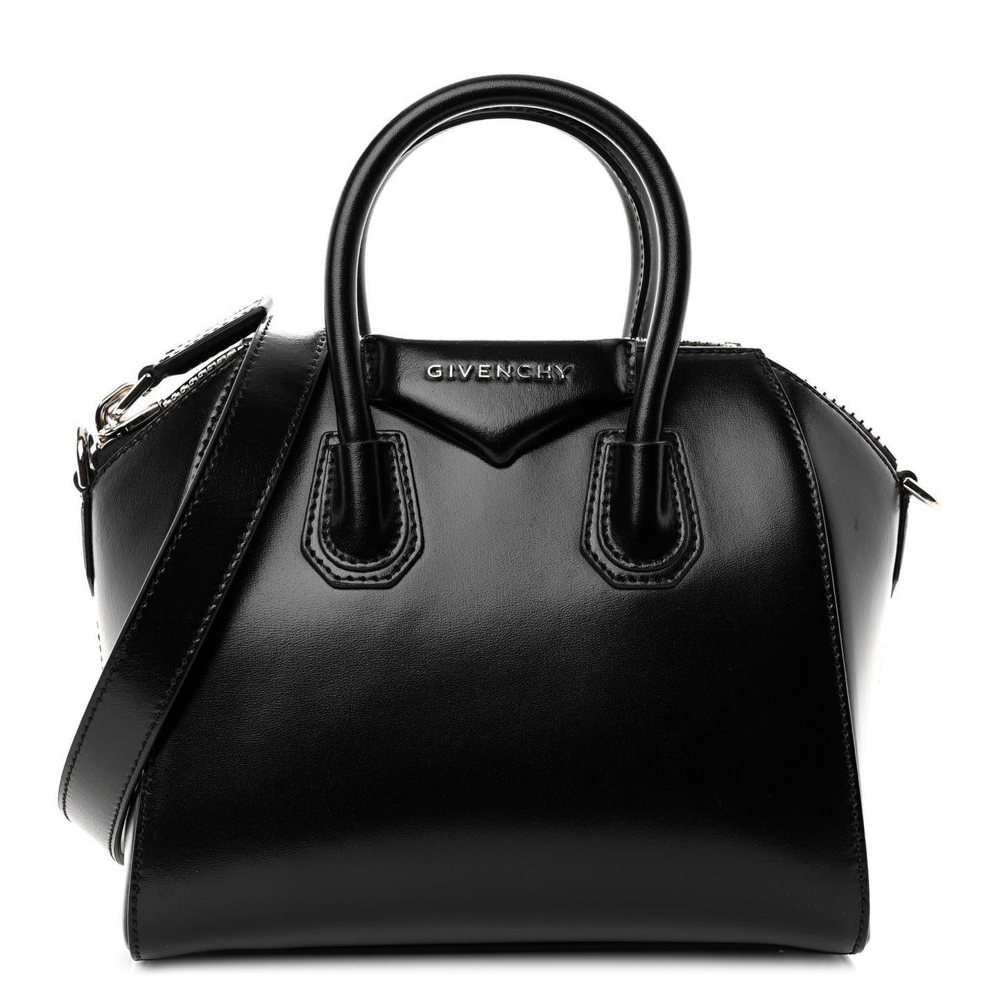 Shiny Lord Calfskin Mini Antigona Black
