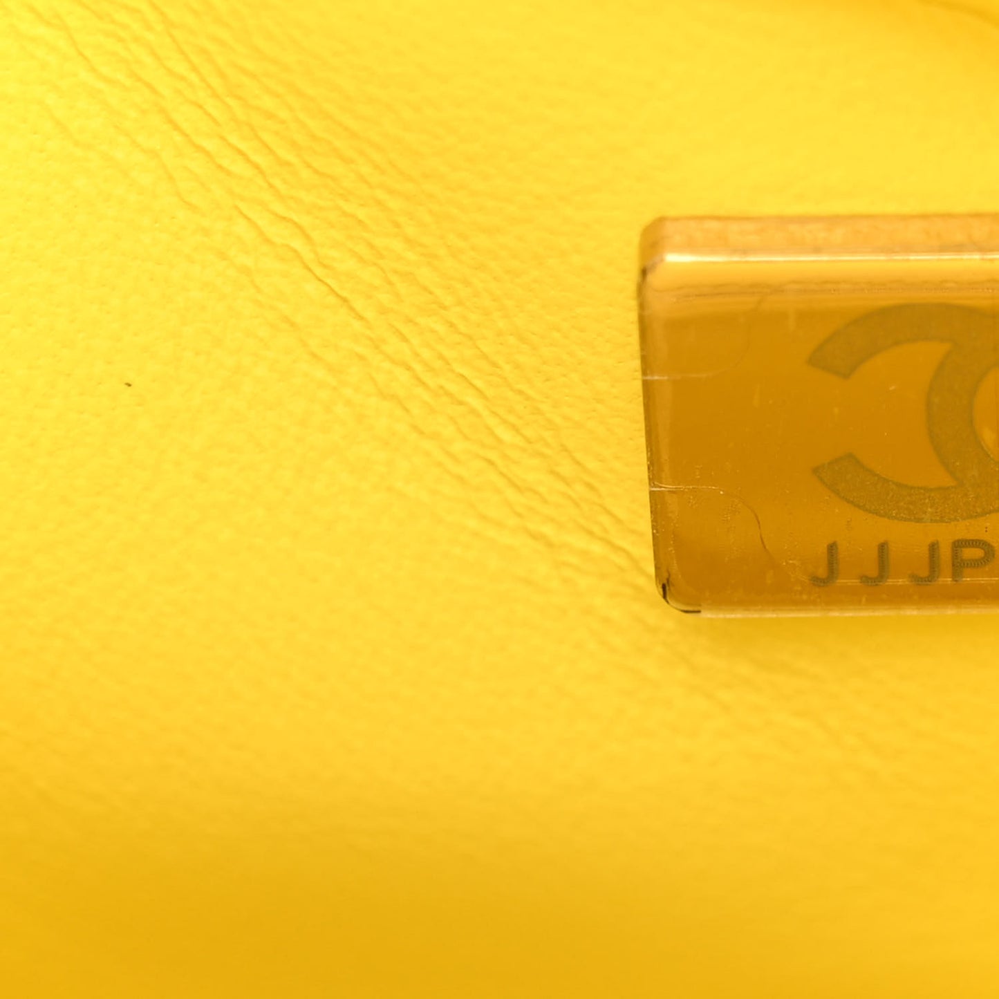 Lambskin Quilted Mini Rectangular Pearl Crush Flap Yellow
