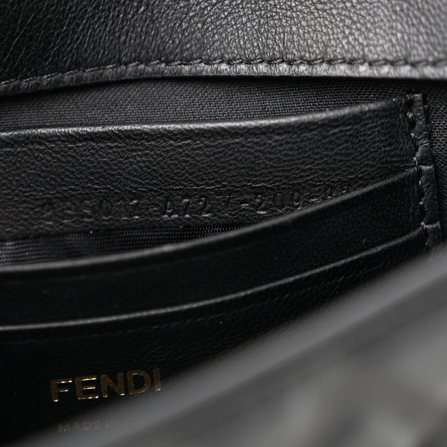 Nappa FF 1974 Embossed Mini Baguette Black