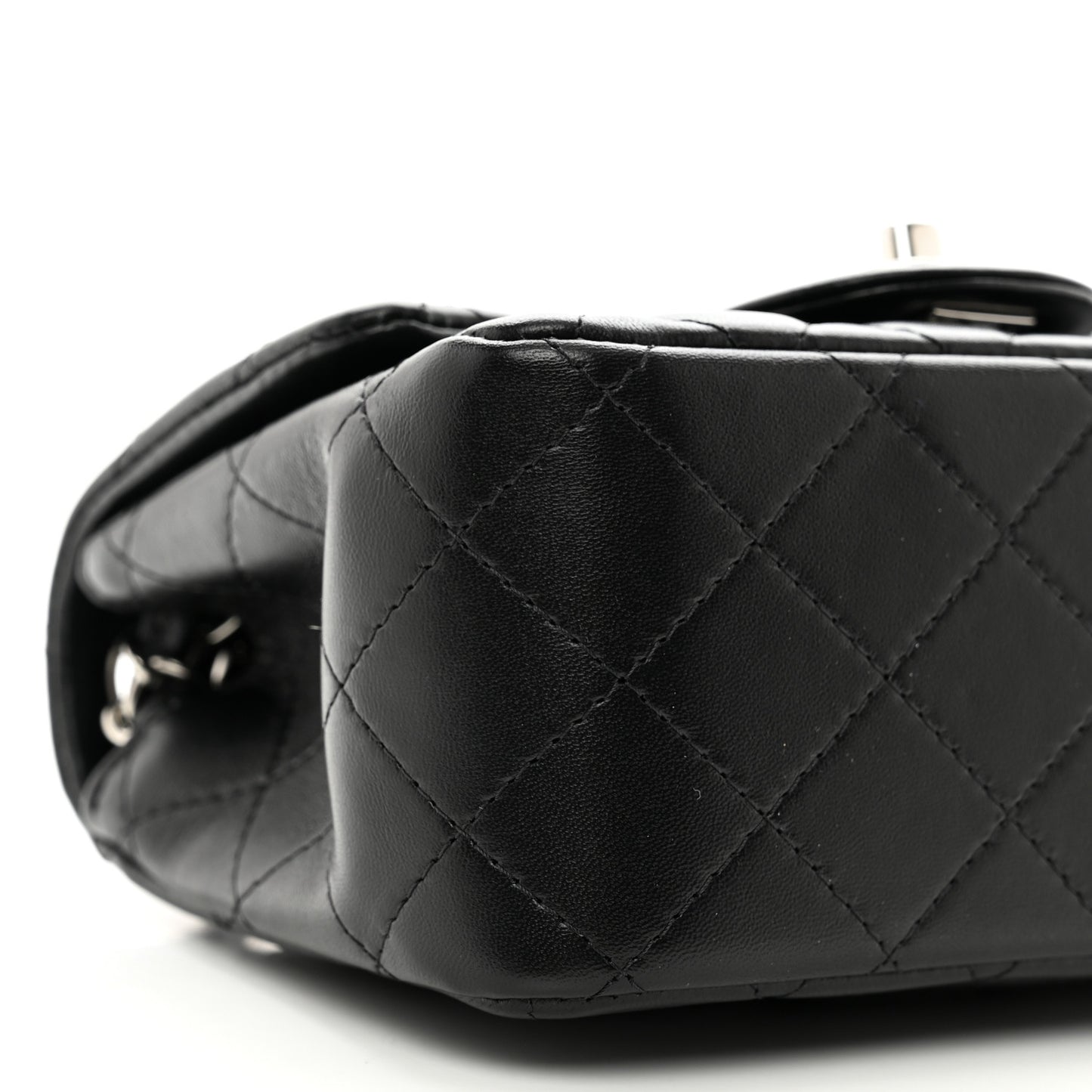 Lambskin Quilted Mini Square Flap Black