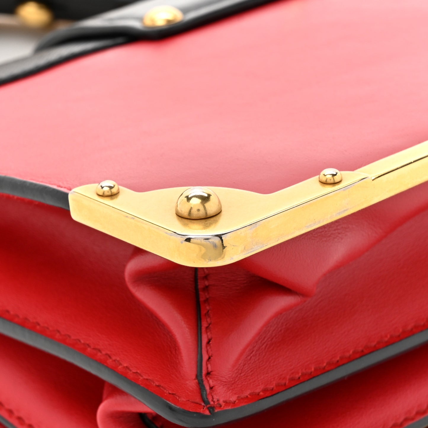 City Calfskin Saffiano Cahier Bag Fuoco Black