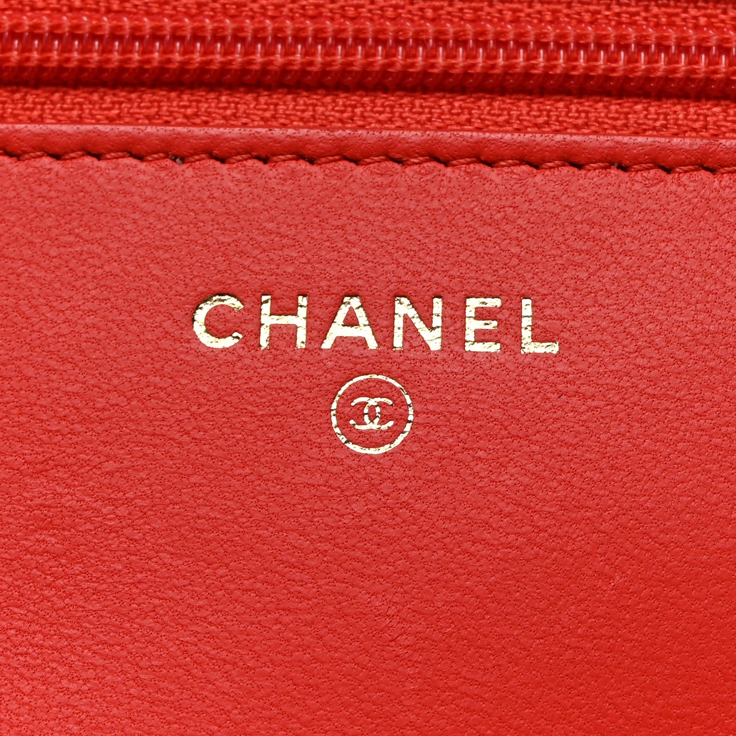 Chanel Lambskin Chevron Quilted Wallet On Chain WOC Red 6 of 13