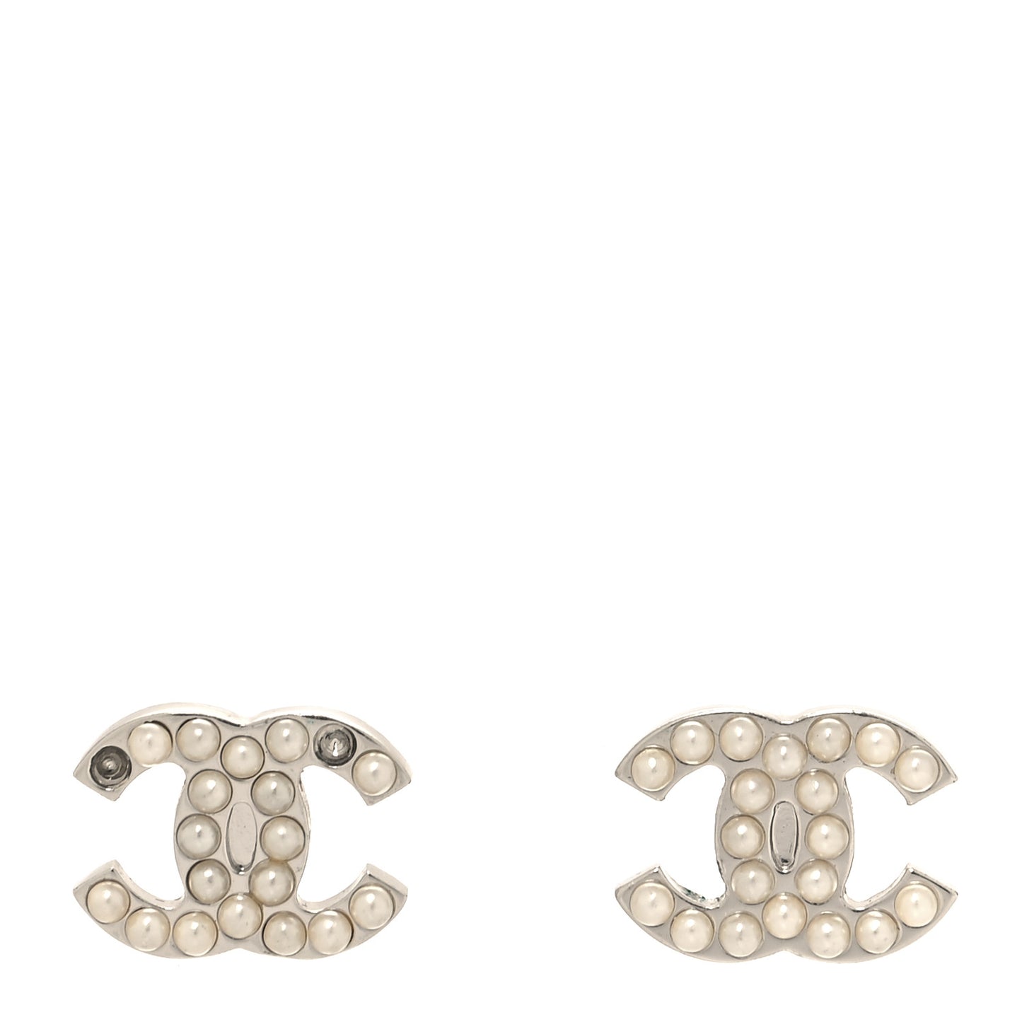 Pearl CC Earrings Silver