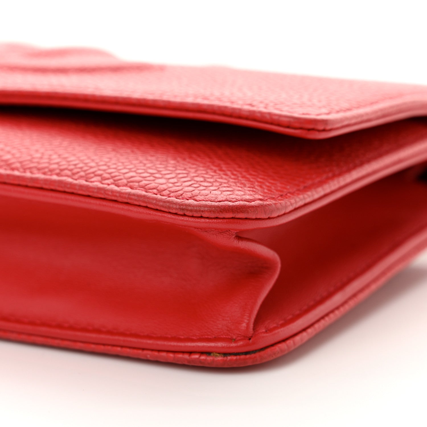 Chanel Caviar Timeless CC Wallet On Chain WOC Red 11 of 14