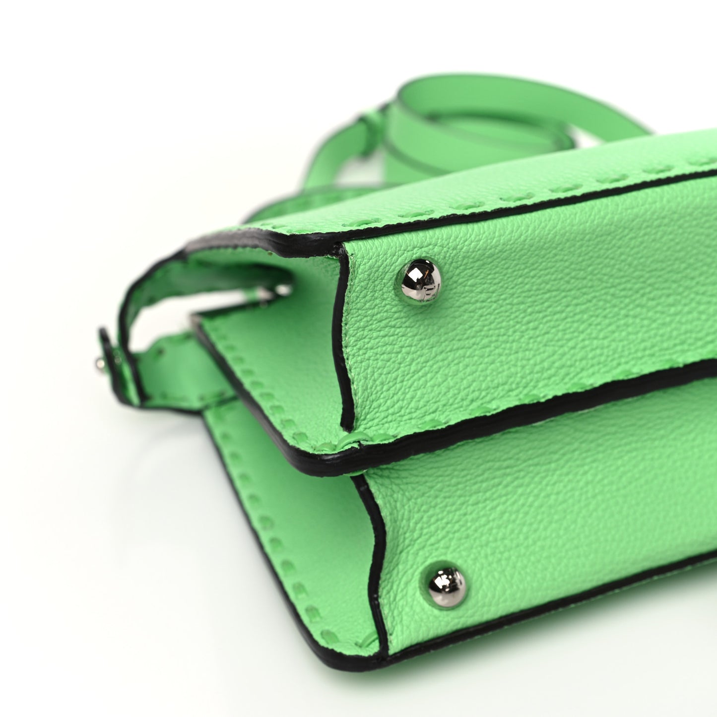 Cuoio Roma Sellerissima Nappa Sintetica Tape Stitch Small Peekaboo I SEE U Satchel Edamame