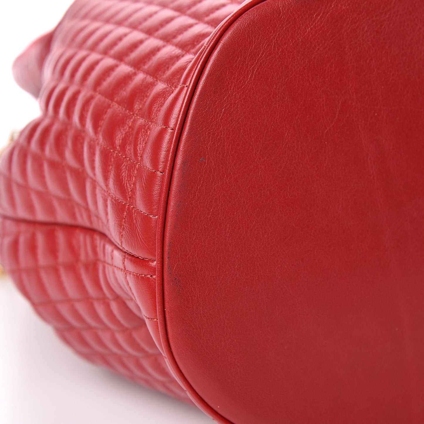 Calfskin Quilted Small C Backpack Red