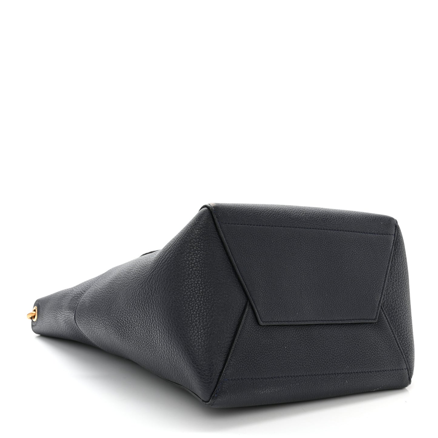 Soft Grained Calfskin Sangle Bucket Bag Navy Blue
