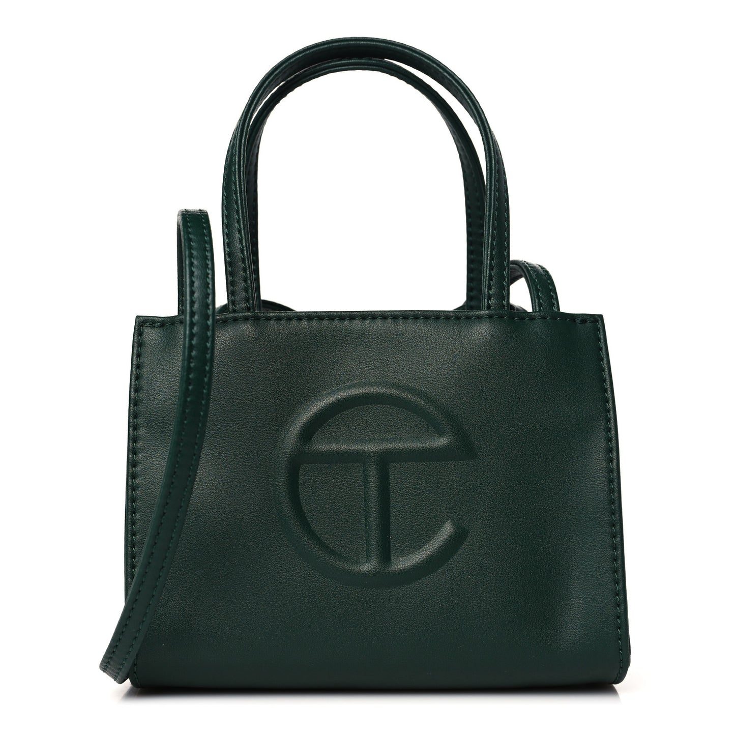 Vegan Leather Small Shopping Bag Dark Olive