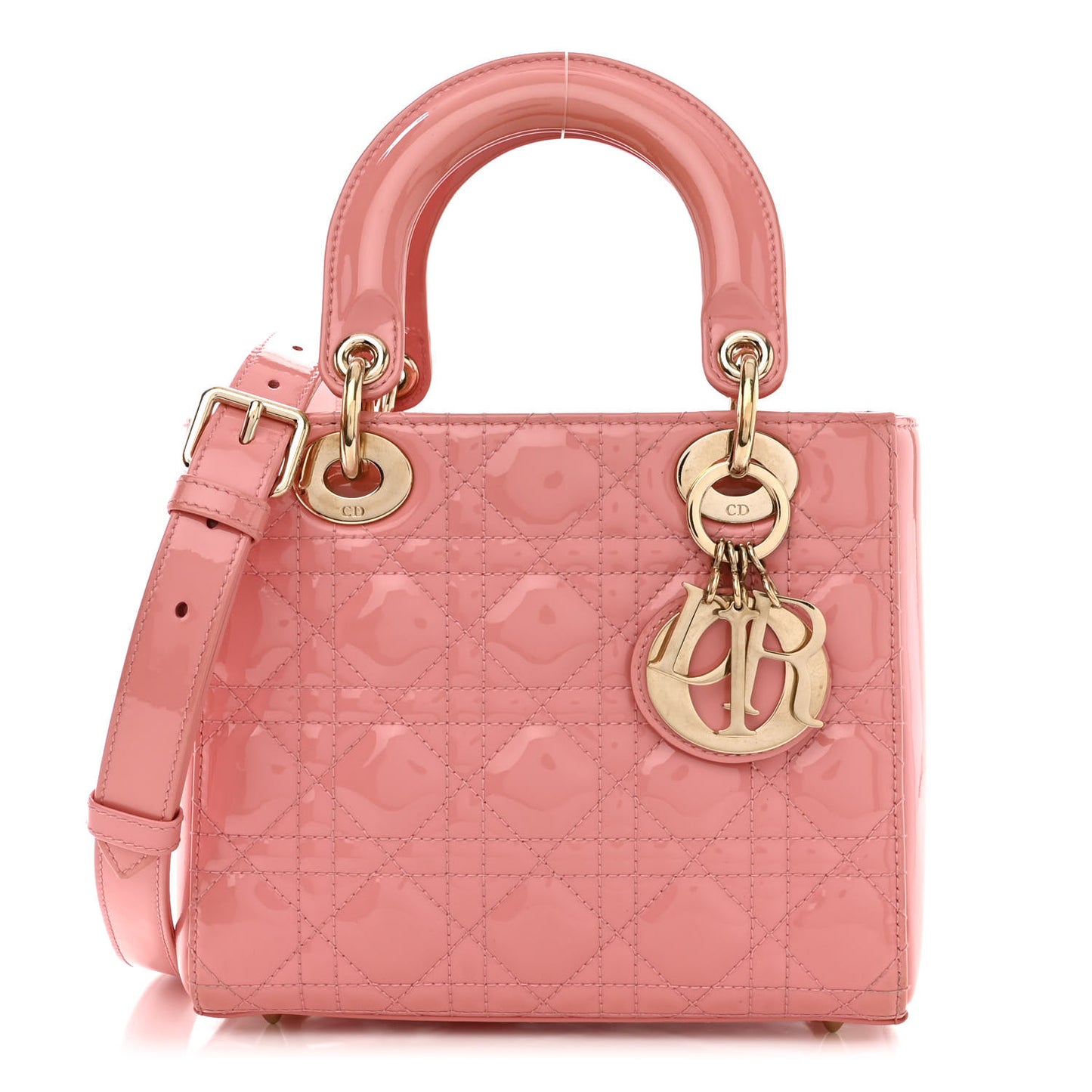 Patent Cannage Small Lady Dior Pink