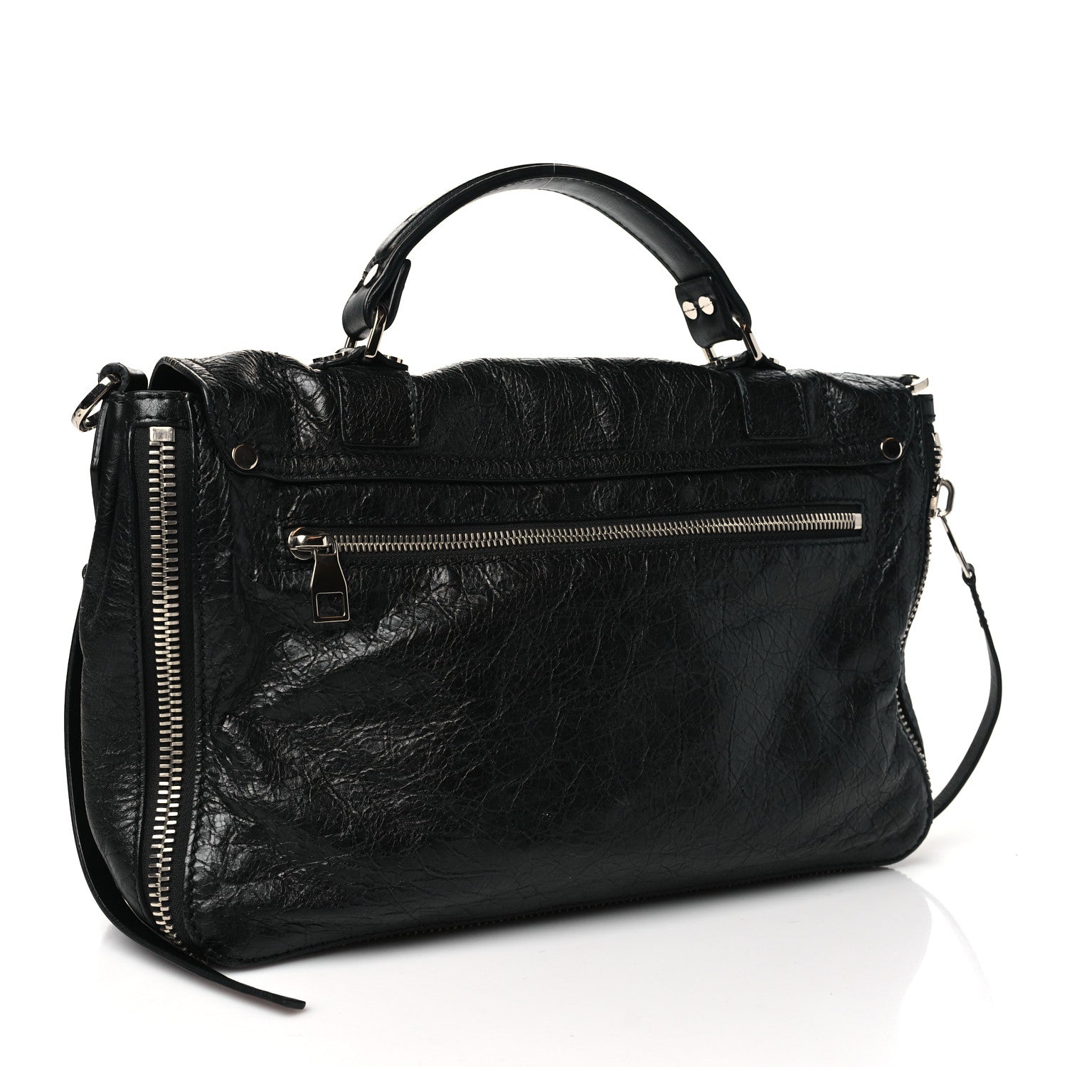 Proenza Schouler Lambskin Medium PS1 Plus Zip Satchel Black 3 of 9