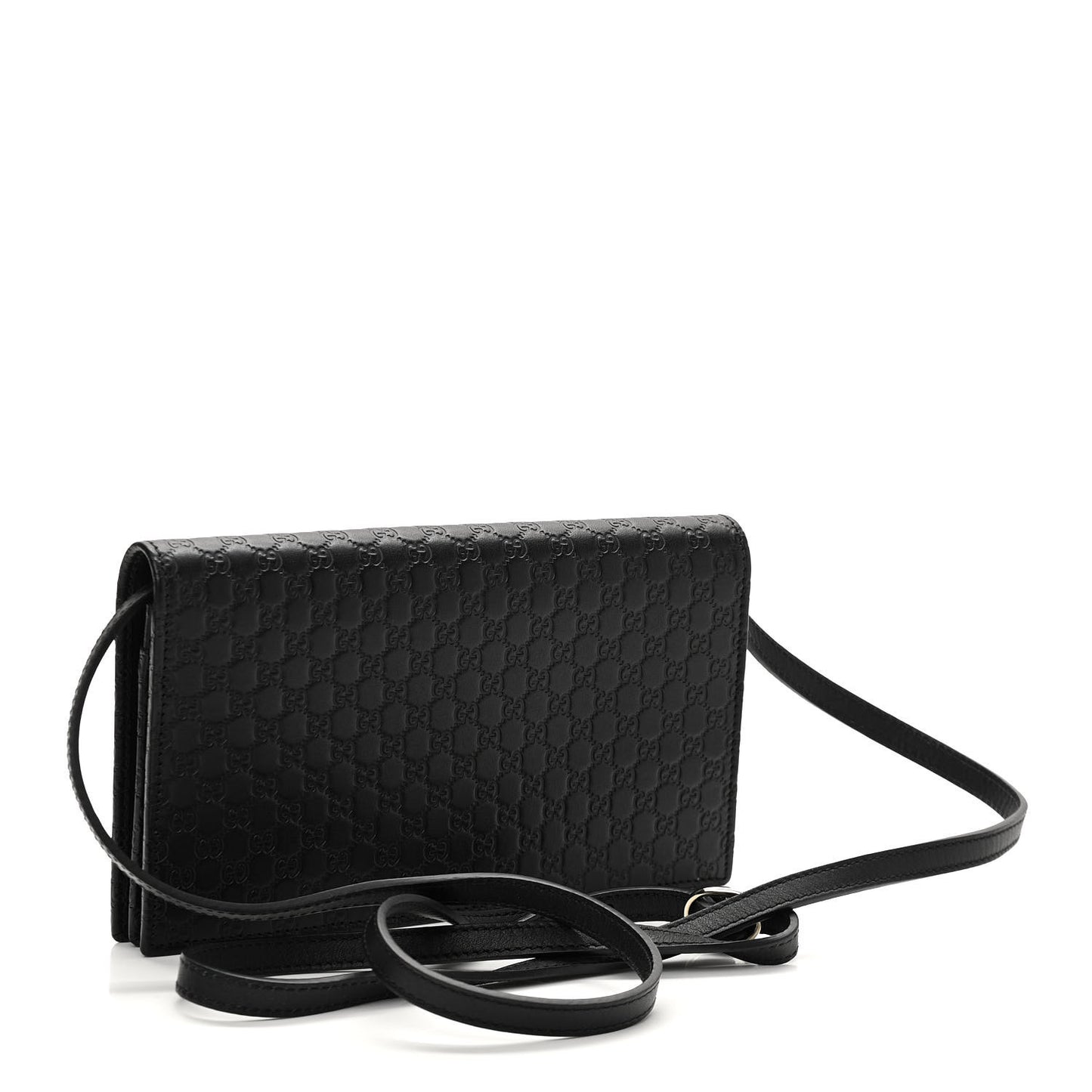 Microguccissima Crossbody Wallet Black