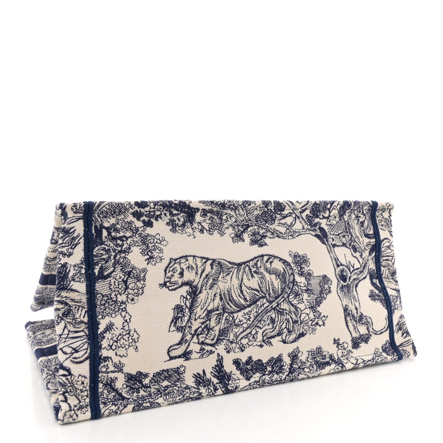 Christian Dior Canvas Embroidered Medium Dioriviera Toile De Jouy Book Tote Blue 4 of 12