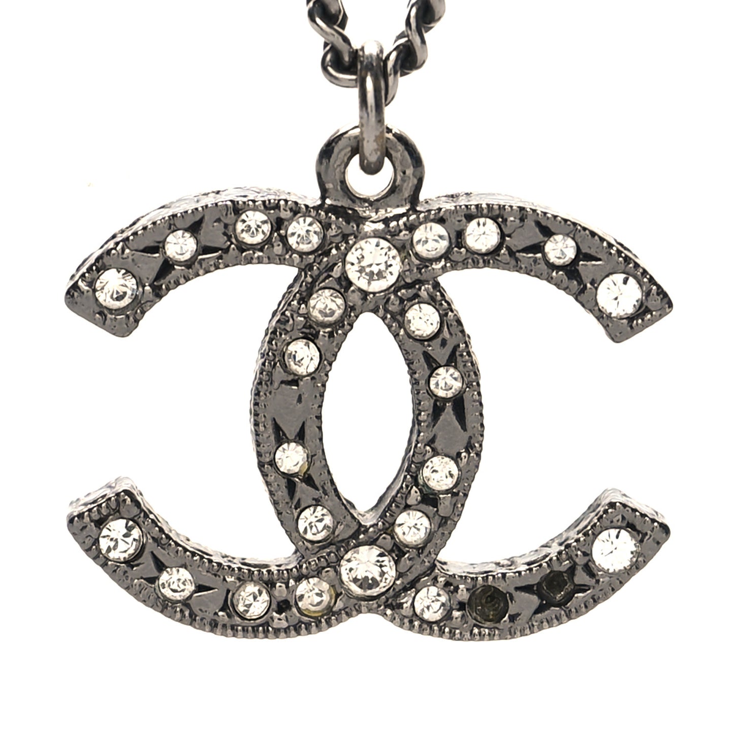 Crystal Timeless CC Necklace Ruthenium