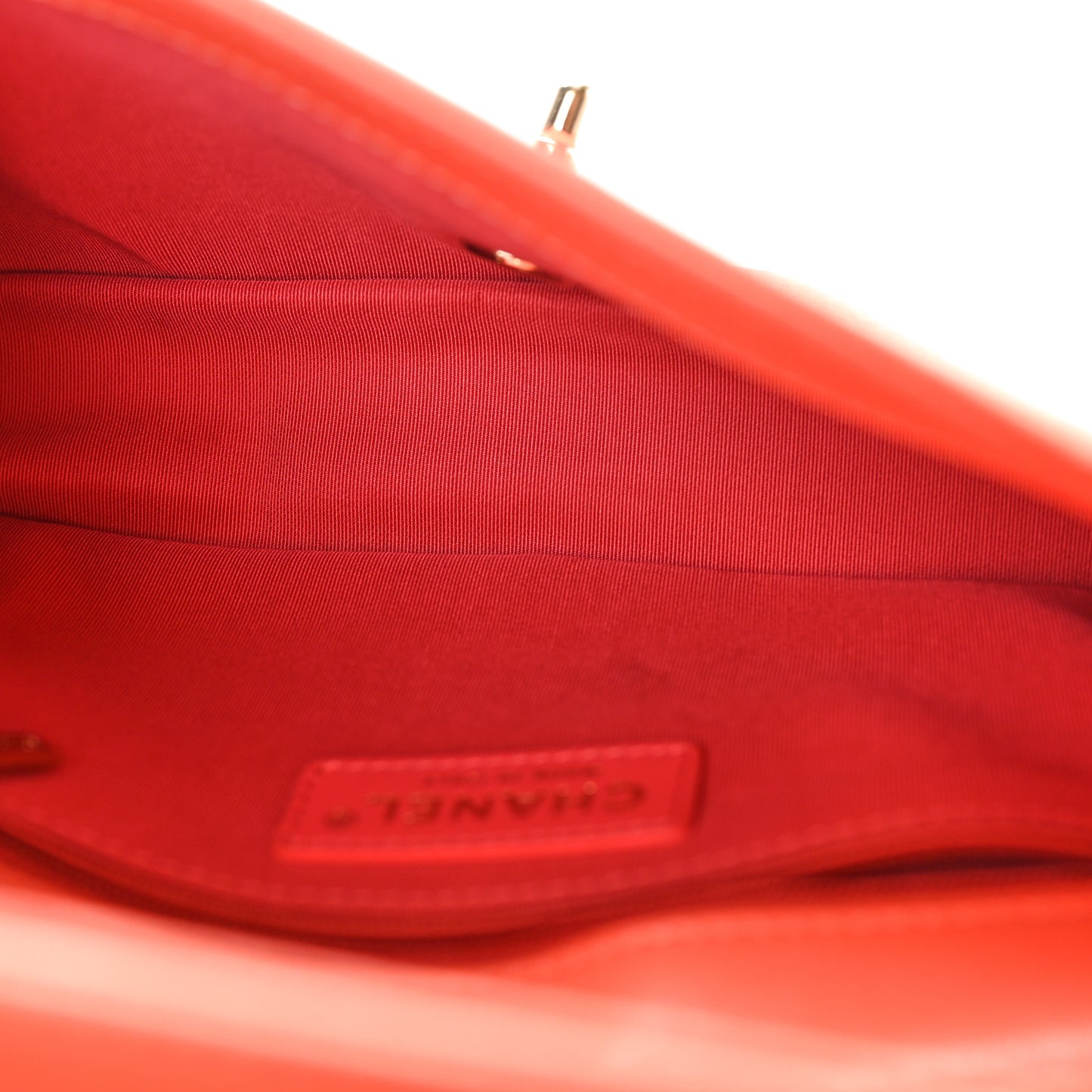 Sheepskin Quilted Medium Vintage Mademoiselle Flap Coral Orange