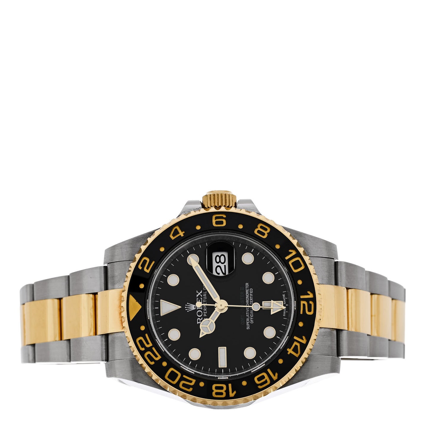 Stainless Steel 18K Yellow Gold 40mm GMT-Master II Oyster Perpetual Date Watch 116713LN