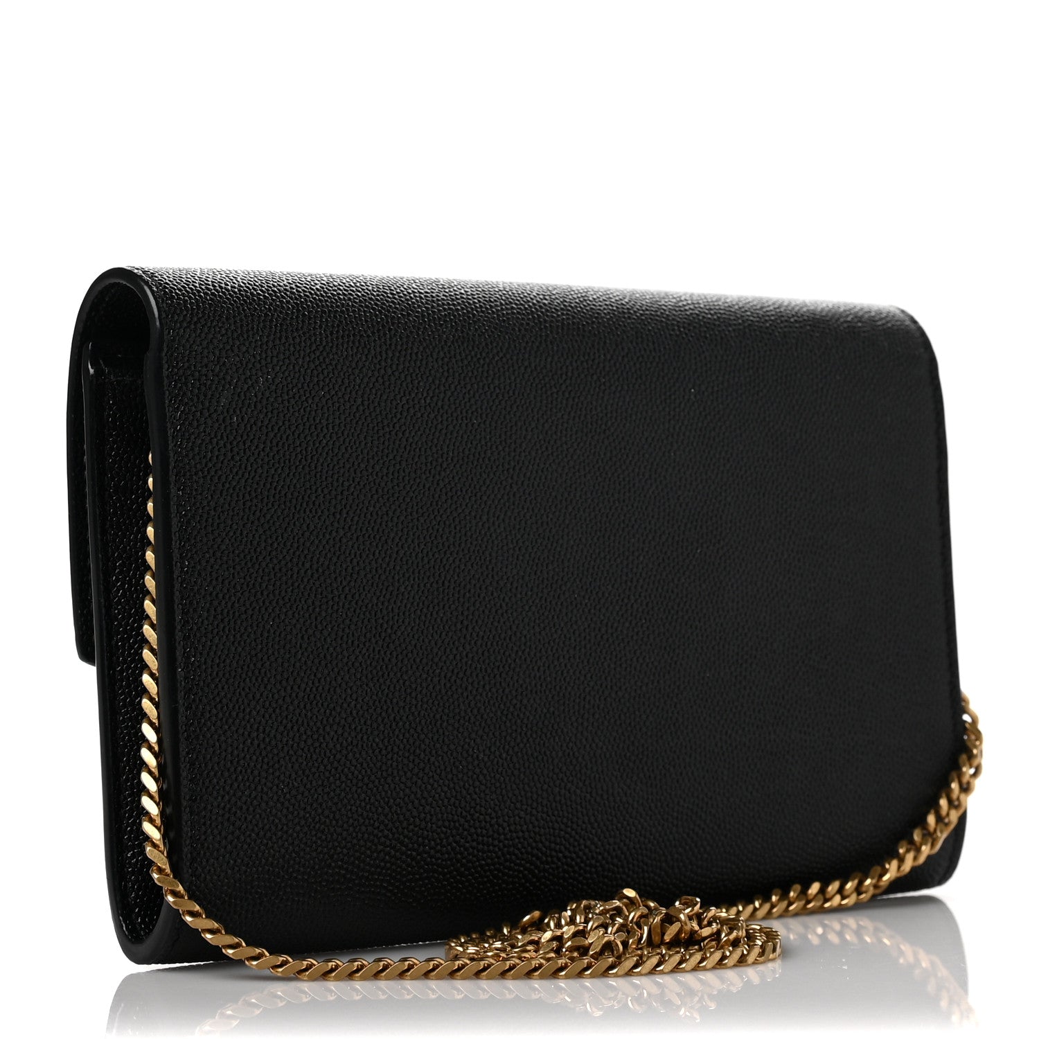 Saint Laurent Grain De Poudre Uptown Chain Wallet Black 3 of 9