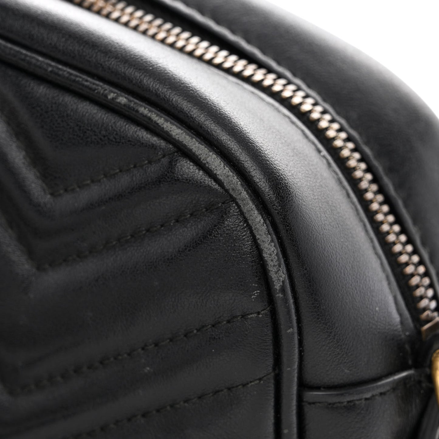 Calfskin Matelasse Small GG Marmont Chain Shoulder Bag Black
