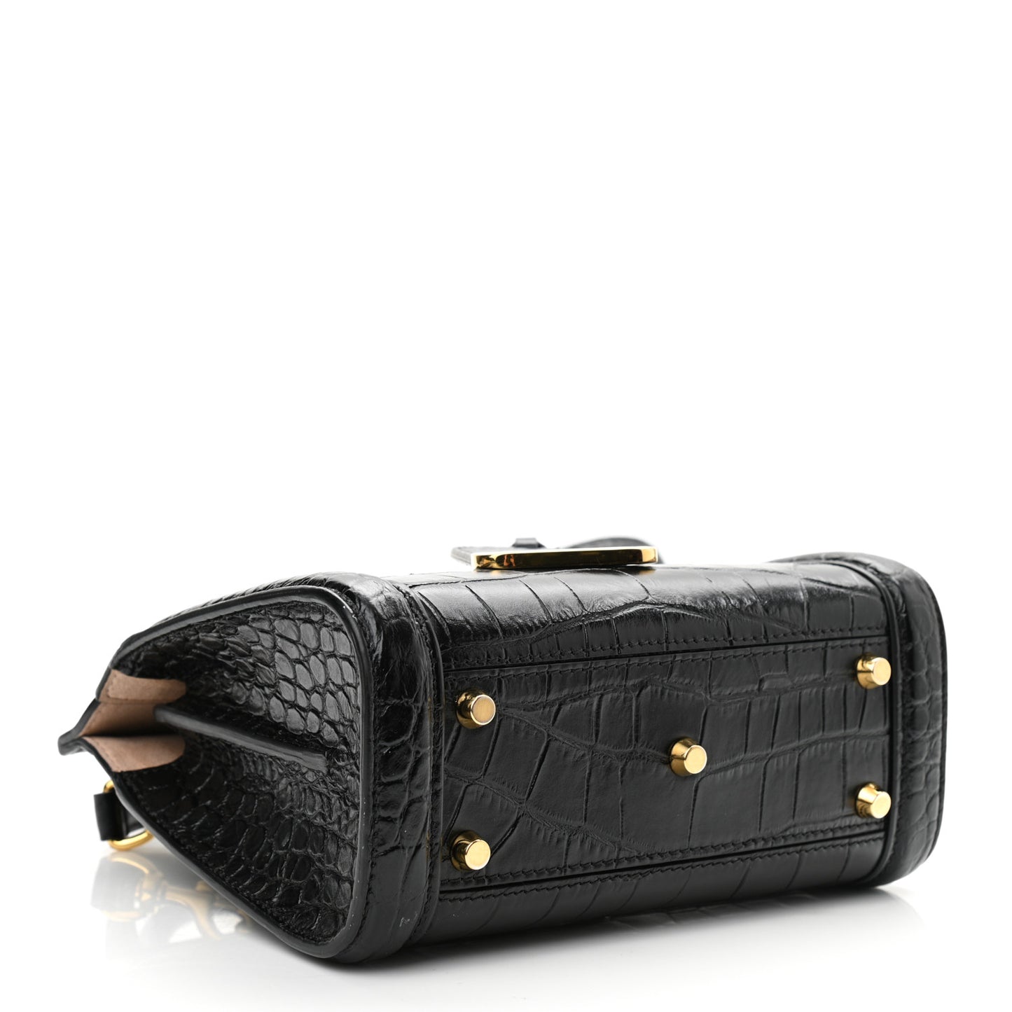 Calfskin Crocodile Embossed Mini Heroine 21 Black