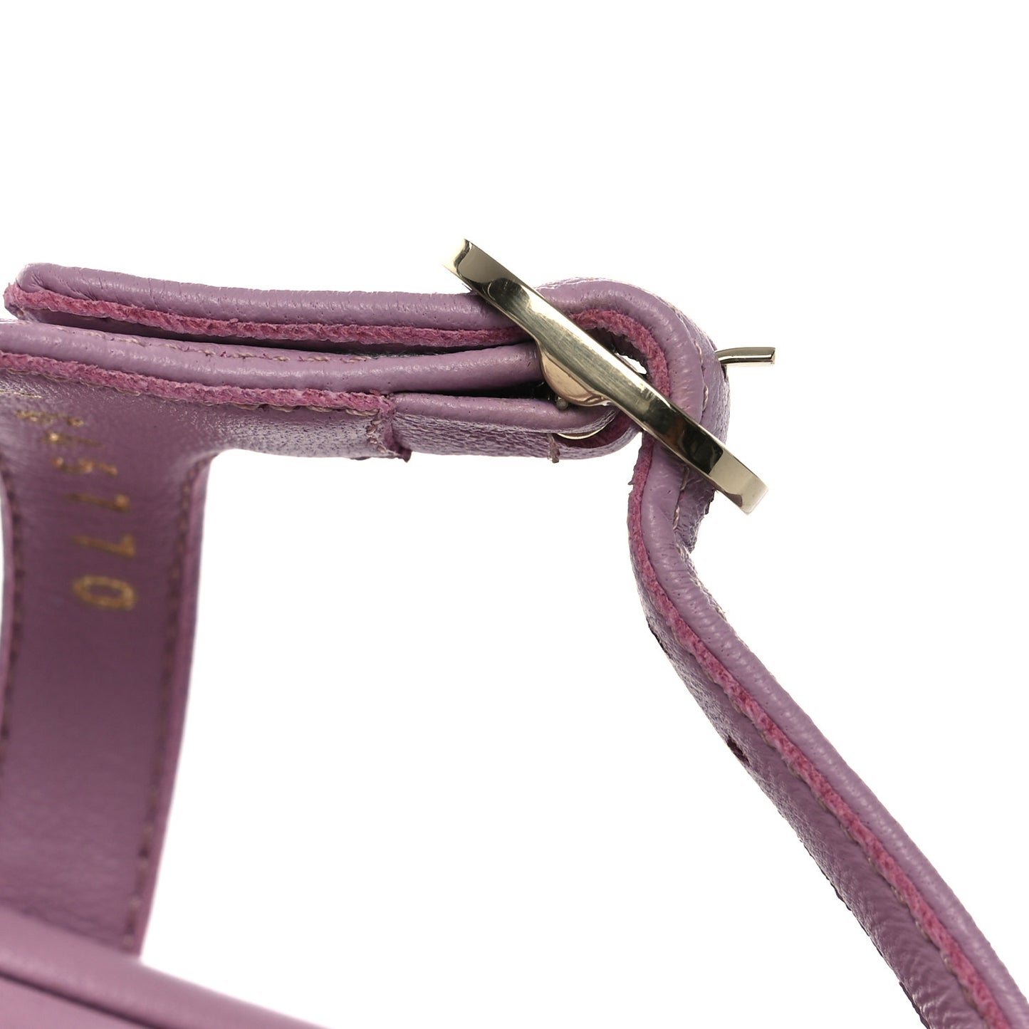 Lambskin Chain CC Logo Thong Sandals 37.5 Pink