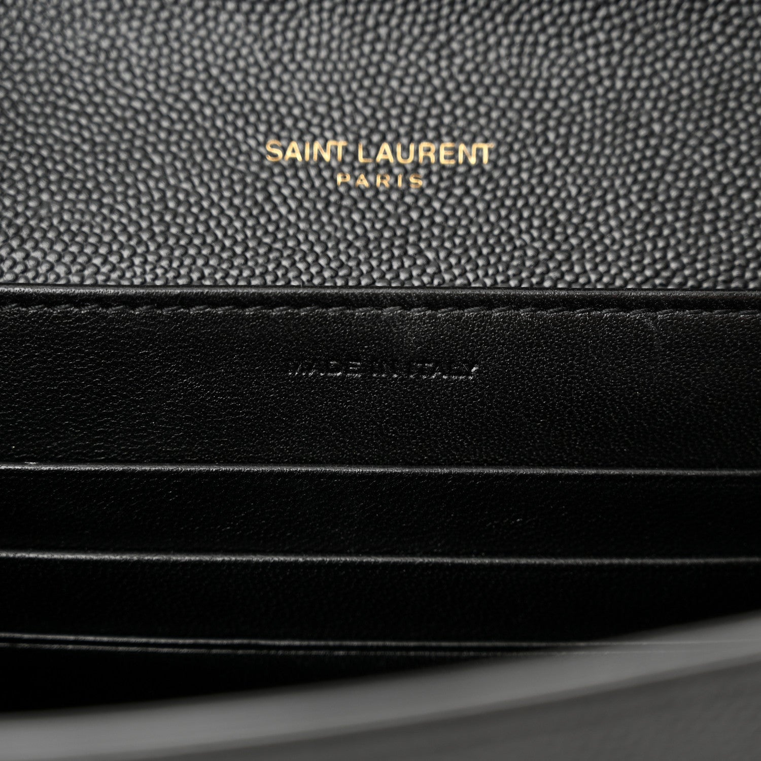 Saint Laurent Grain De Poudre Monogram Cassandra Chain Wallet Black 6 of 9