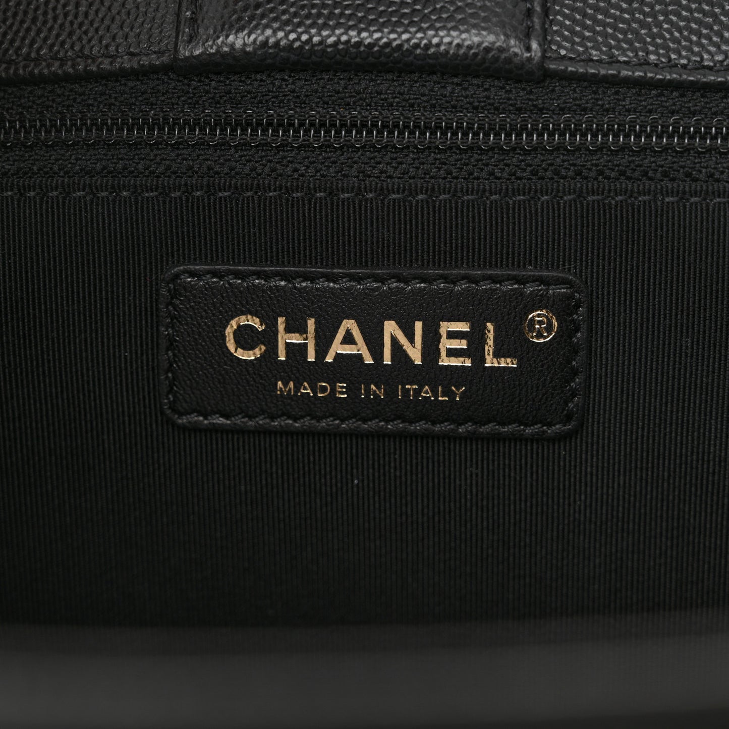 Caviar Quilted In Out Flap Shopping Tote Black