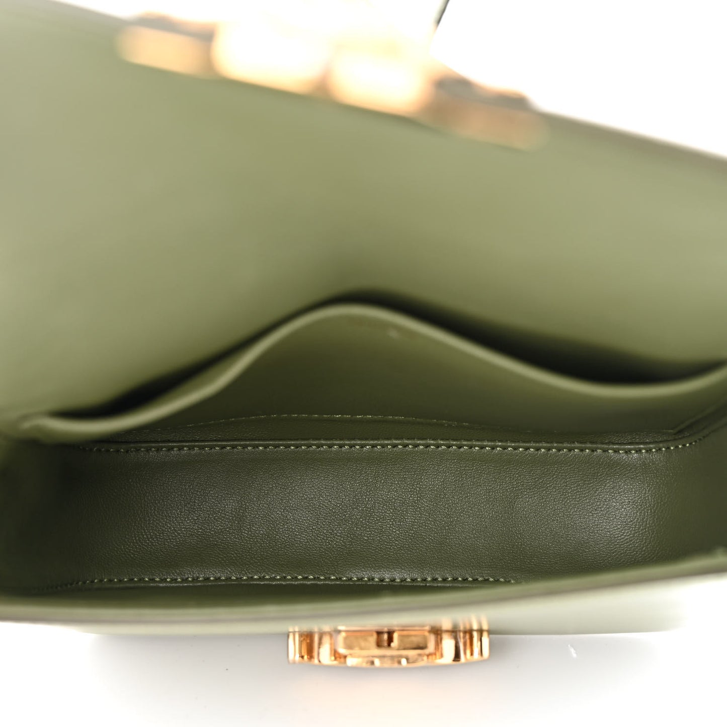 Shiny Calfskin Nano Triomphe Soft Khaki