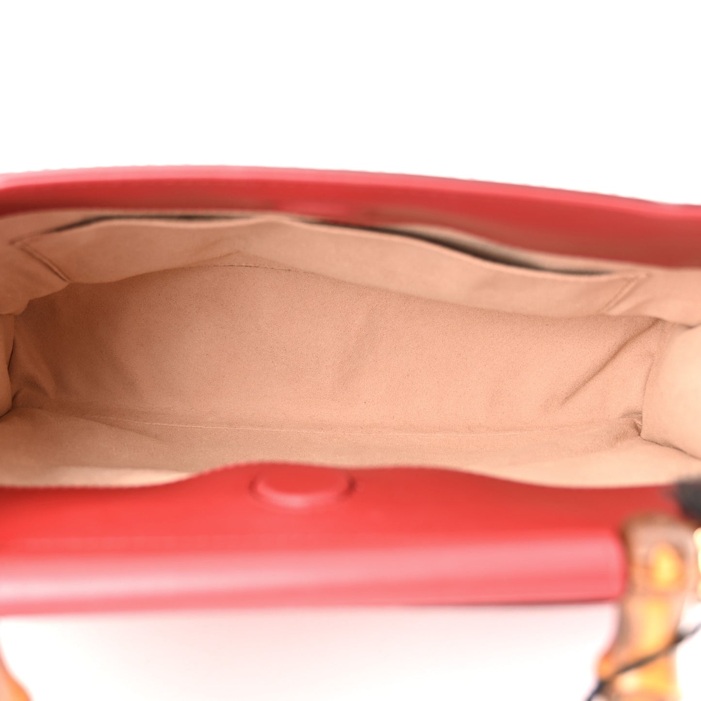 Nappa Bamboo Web Small Nymphaea Top Handle Bag Hibiscus Red