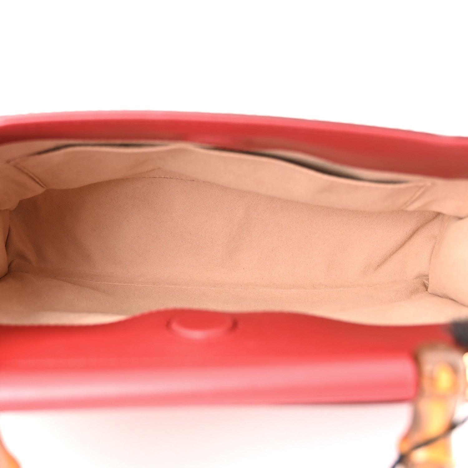 Gucci Nappa Bamboo Web Small Nymphaea Top Handle Bag Hibiscus Red 5 of 11