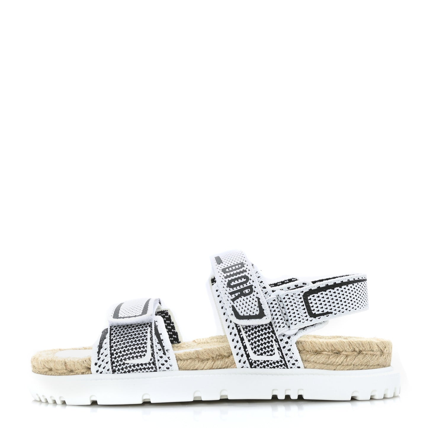 Technical Knit Jute Dioract 10mm Sandals 38 White Black