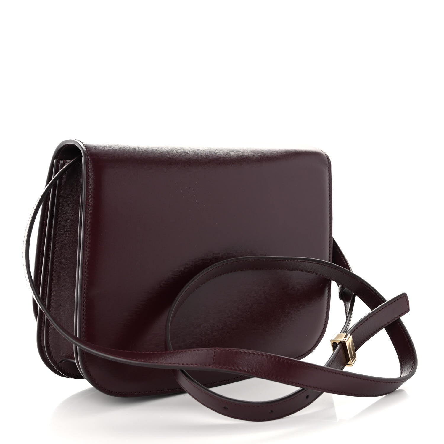 Salvatore Ferragamo Dapple Calfskin Fiamma Crossbody Bag Dark Barolo 3 of 10