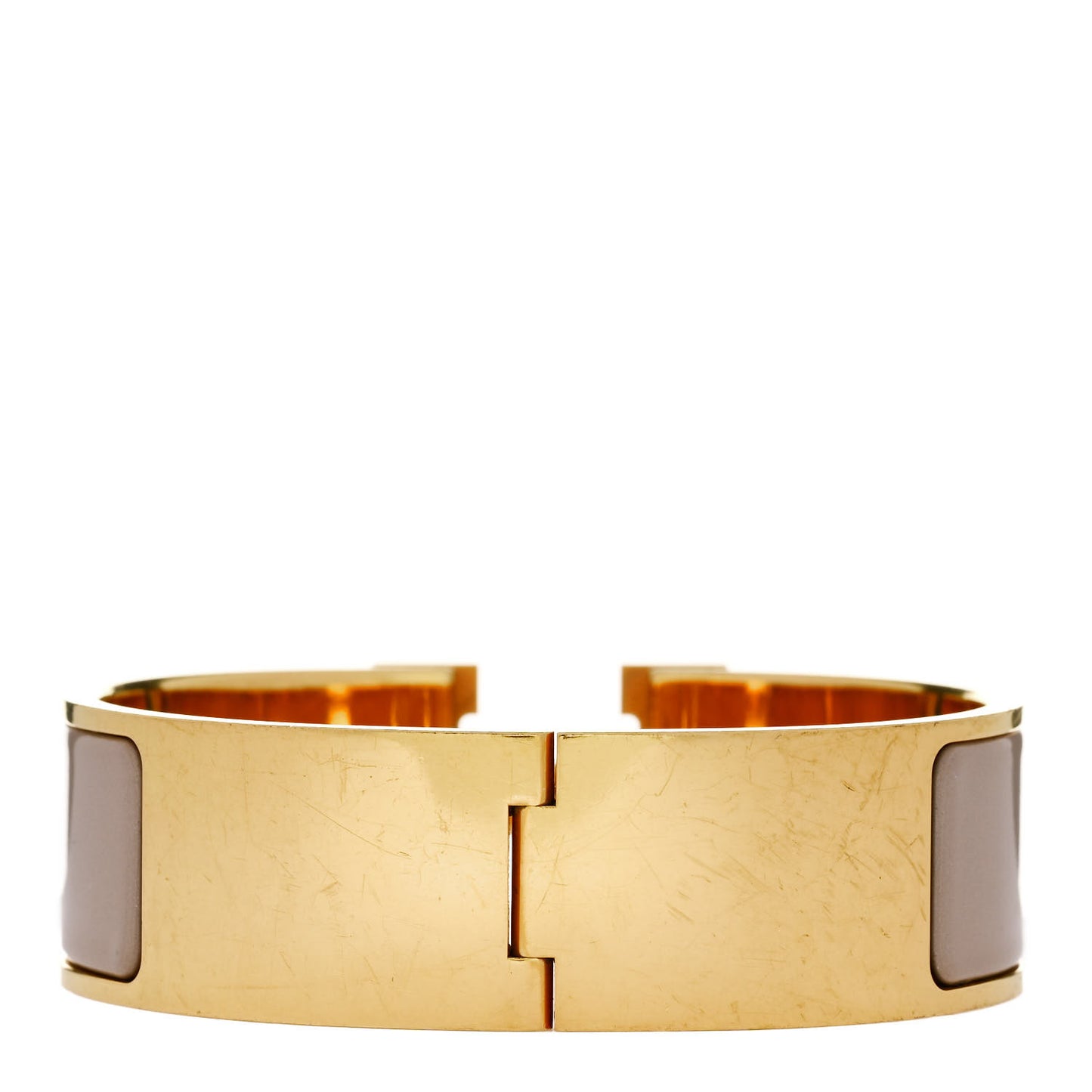 Enamel Wide Clic Clac H Bracelet PM Marron Glace