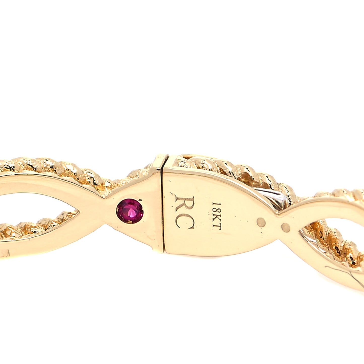 18K Yellow Gold Diamond Barocco Braided Bangle Bracelet