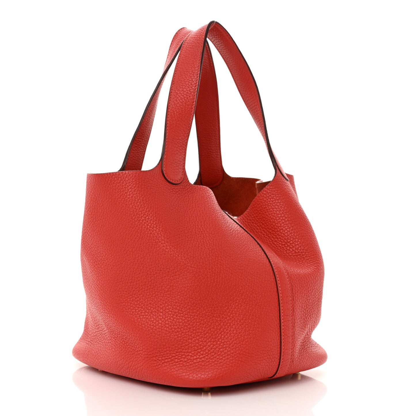 Taurillon Clemence Picotin Lock 22 MM Rouge Casaque